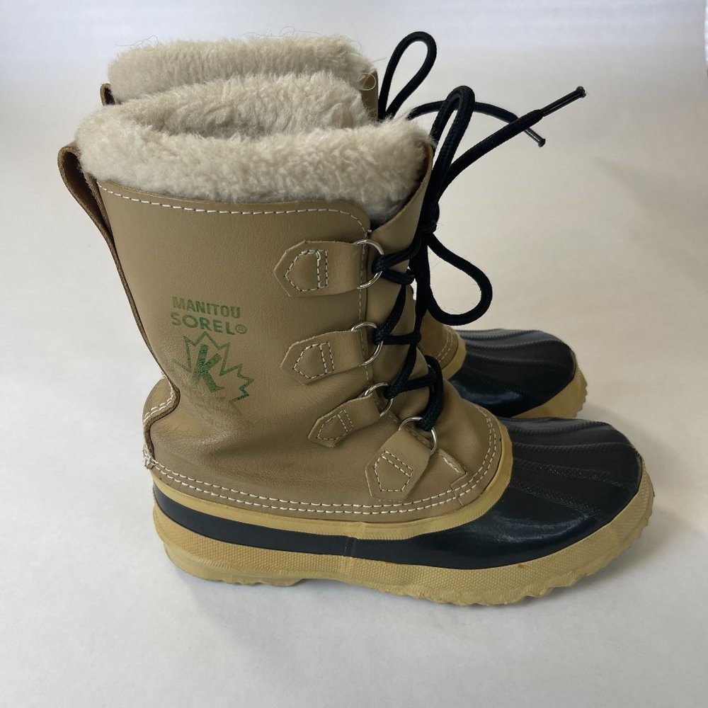 Vintage Sorel Caribou Duck Insulated Leather Winter Boots Waterproof Size 8.5